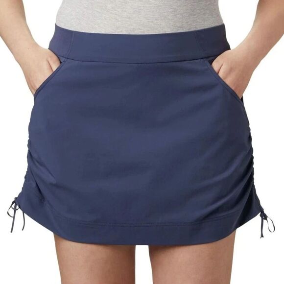 COLUMBIA Marina Bay Nocturnal Blue Skort Sz M Pull On Omni Shade Skirt Short NWT - Picture 1 of 13